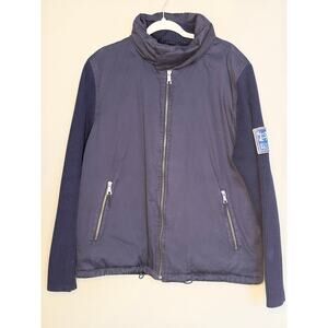 Blue Willi's Down Sweater Jacket Cotton Water Repellent Navy Blue Womens XXL